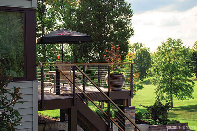Cable railings add a contemporary twist to a deck