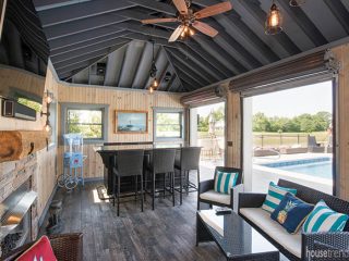 Roller doors can seal off a pool house