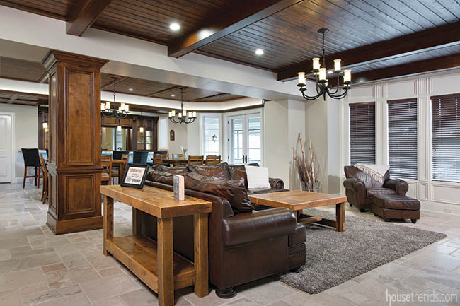 Windows brighten up a basement living space