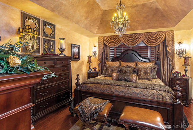 Bedding lends to a relaxing master bedroom design