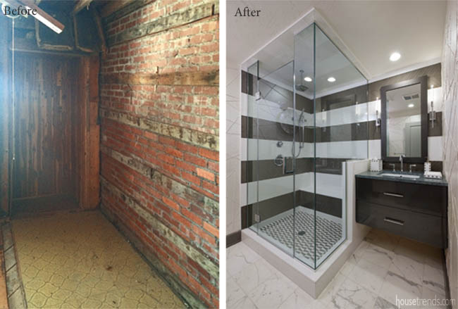 Gorgeous black and white bathroom design