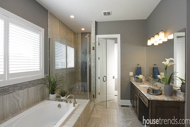 Bathroom design flaunts clean lines