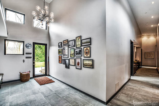 Artwork dresses up a mudroom