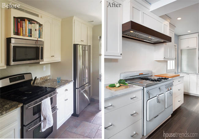 Remodeled kitchen boasts a Chambers stove