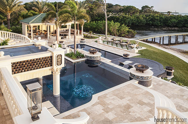 Swimming pool spills into another pool