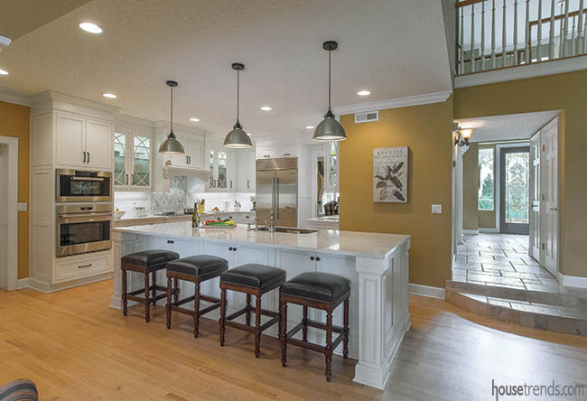 Pendant lights complete a kitchen design