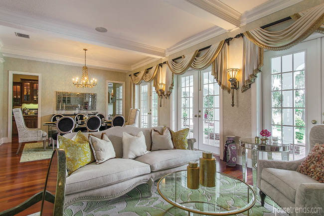 Window treatments add a liitle opulence to a home