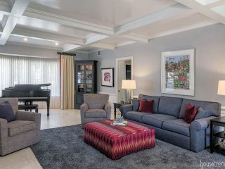 Colorful furniture lends personality to a family room
