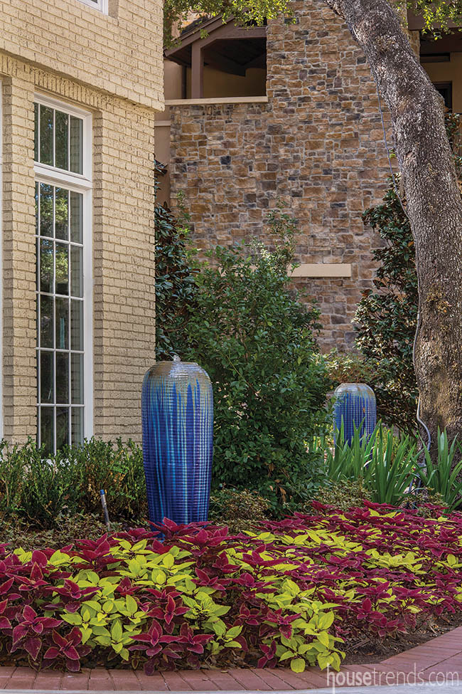 Brilliant blue water features