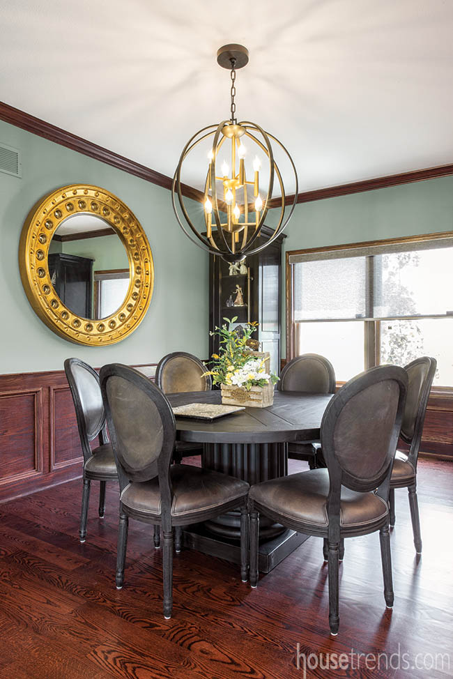 Trendy light in a dining room