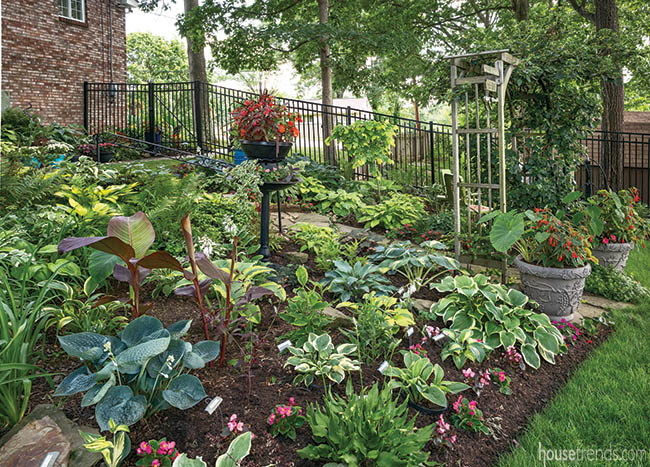 Fence keeps deer out of a garden