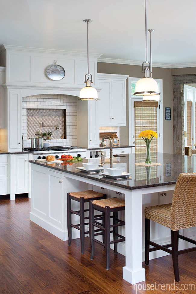 Large kitchen island required two slabs of granite