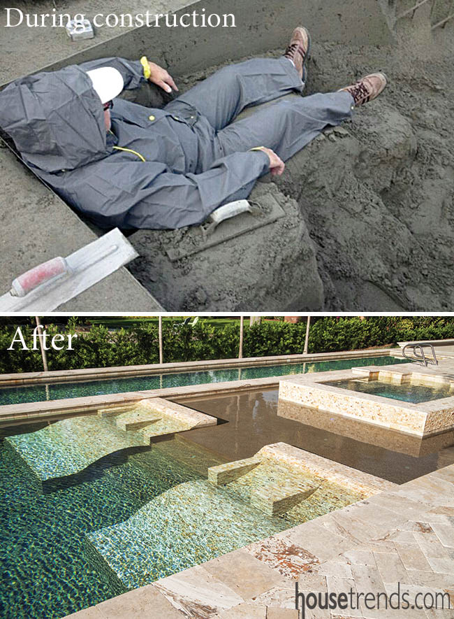Chairs custom made for a pool
