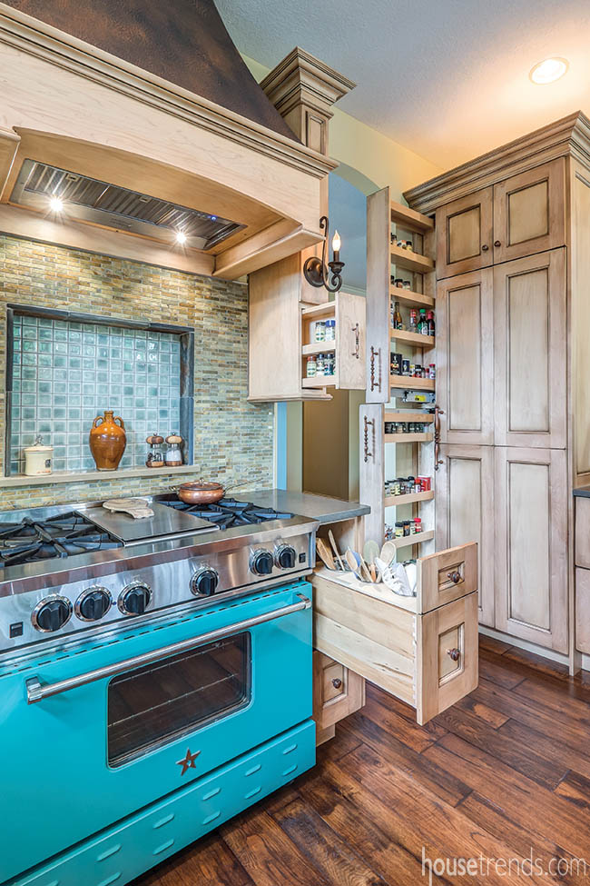 Kitchen cabinets cleverly hide storage space