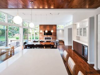 Credenza holds entertainment necessities