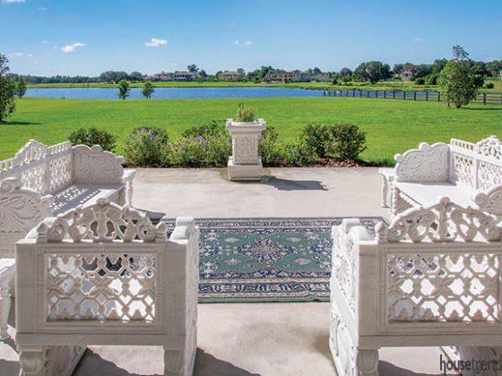 Back yard with a gorgeous water view
