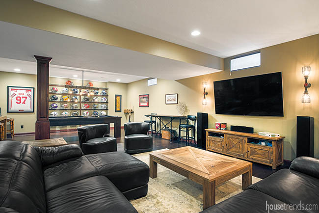 Basement built for entertaining
