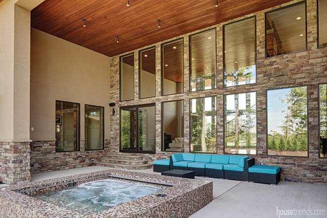 Covered patio is perfect for year round entertaining