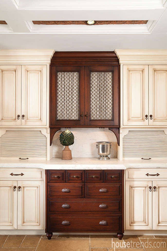 Two-toned cabinetry pops in a kitchen design