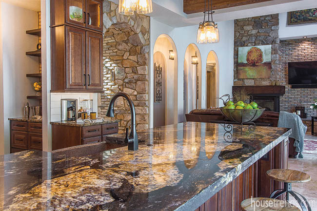 Arches add interest to a kitchen design