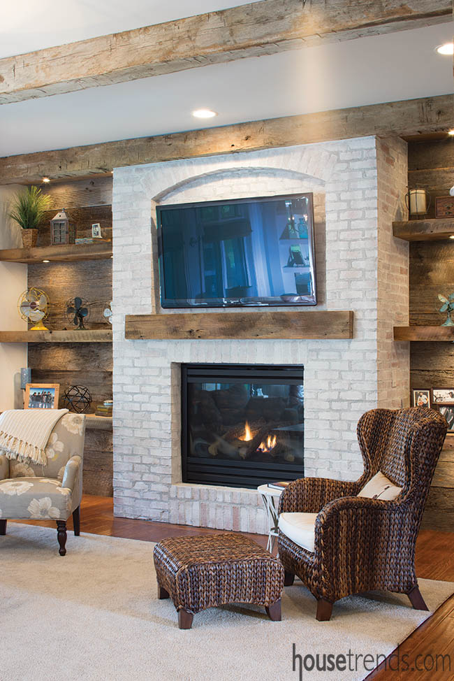 Undermount lighting hightlights floating shelves