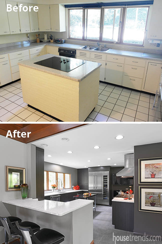 Remodeled kitchen with a sleek design