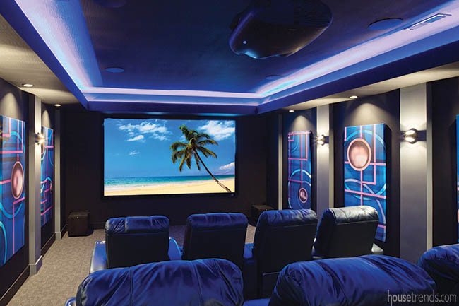 Cozy home theater is perfect for nights in