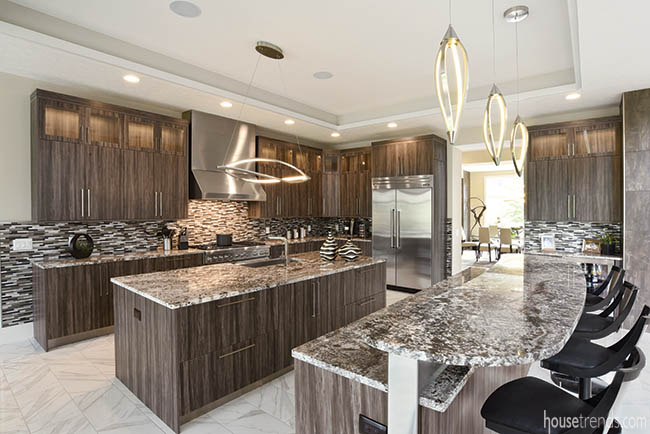 Kitchen cabinets boast a little texture