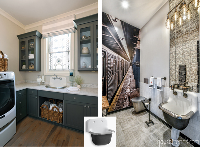 Two rooms feature same sink