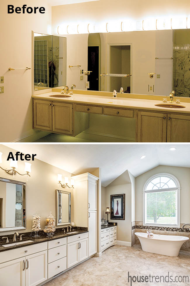 Bathroom remodel replaces outdated pink tub