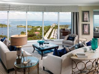 Bright accents pop in a neutral color palette