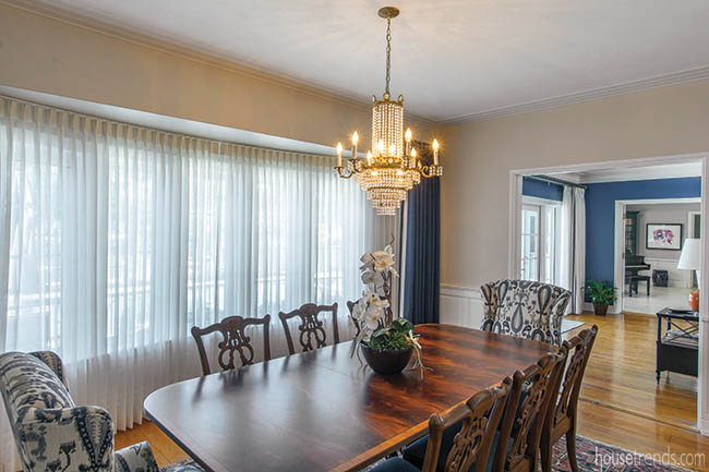 Chairs add elegance to a formal dining room