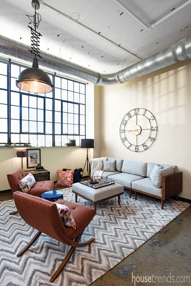 Living room with an industrial feel