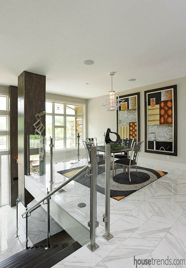 Custom rug complements wall art