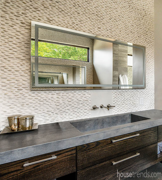 Concrete countertops in a master bath