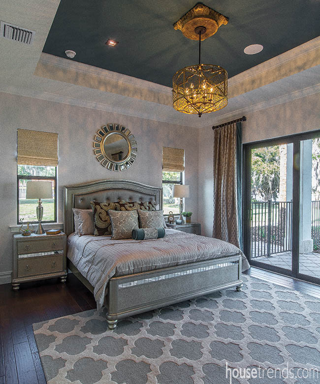 Painted tray ceiling draws the eye