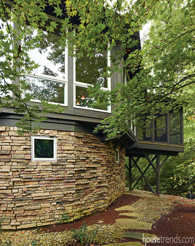 Stone exterior gives a home character