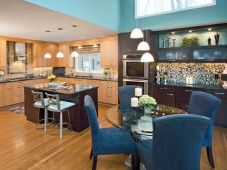 Window lights up a spacious kitchen design
