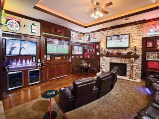 Multiple tvs create the ultimate man cave
