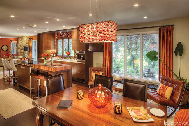 Colorful lighting fixture stands out