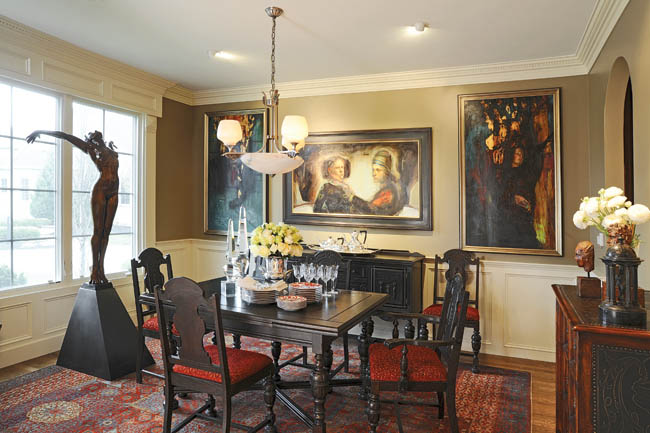 Dining room features elegant surroundings
