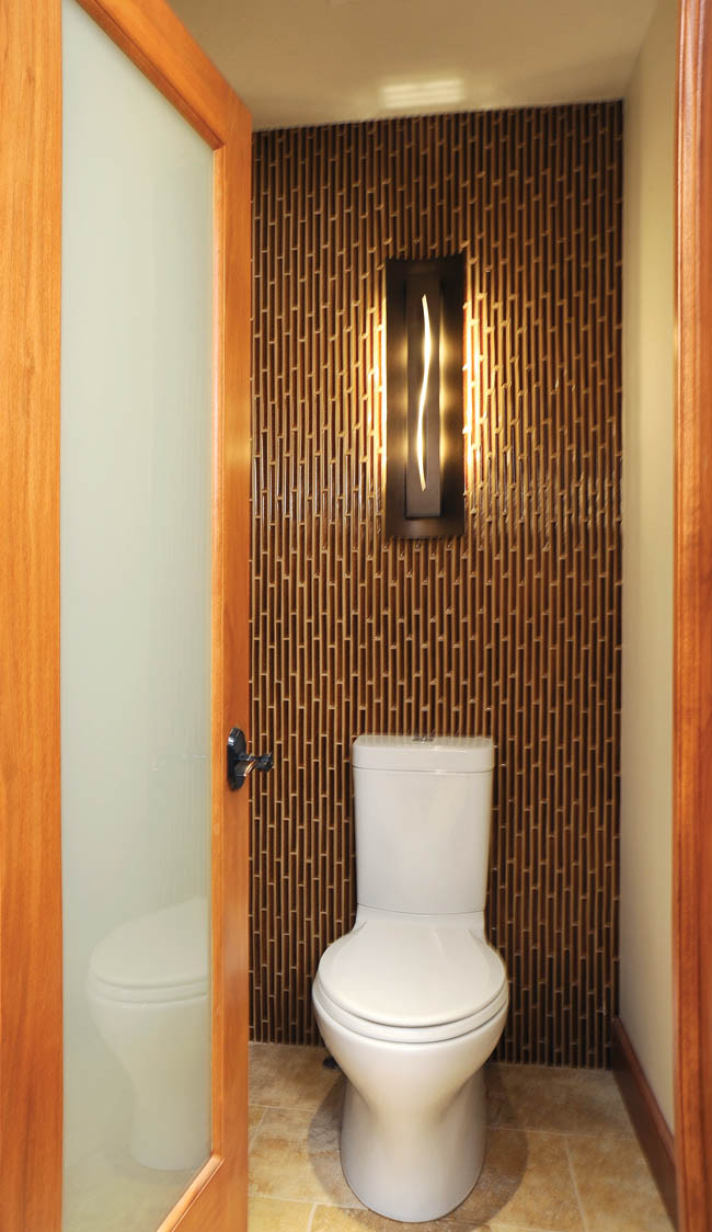 Bathroom tiles add a point of interest