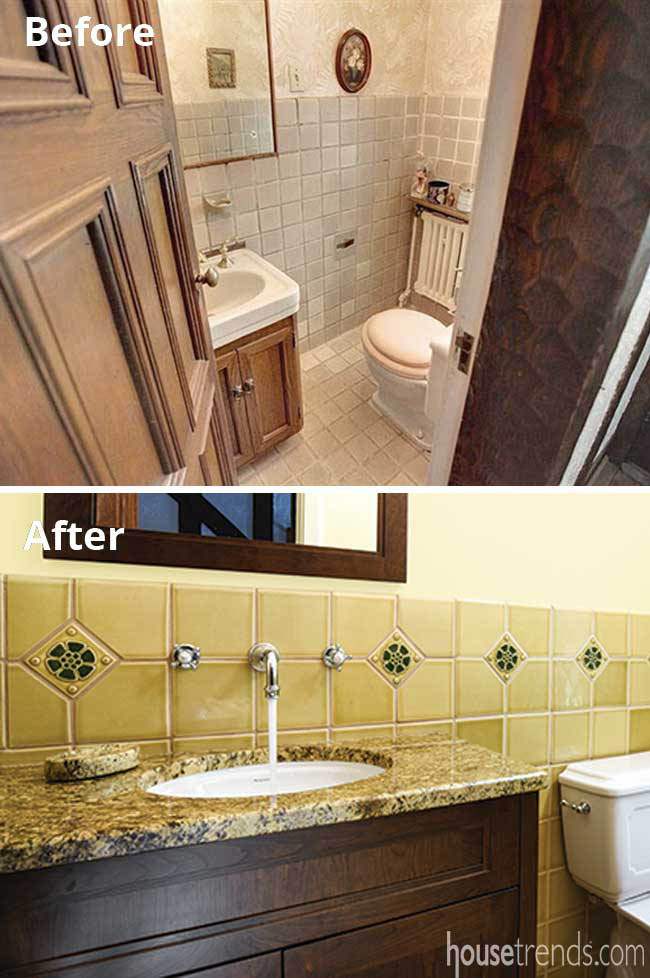 Powder room remodel introduces Rookwood Pottery tile