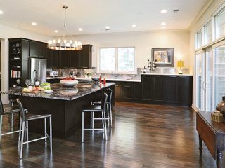 Kitchen island lighting defines the space