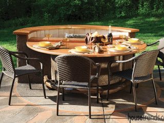 Family-friendly fire pit and dining table