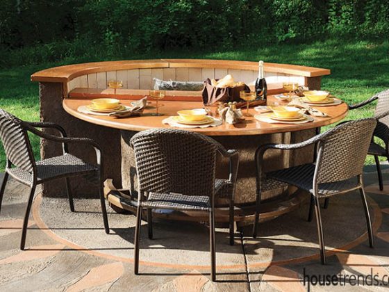 Family-friendly fire pit and dining table