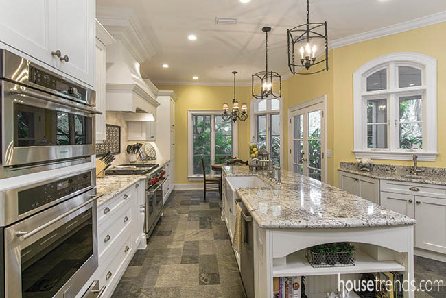 Slate flooring offers durability