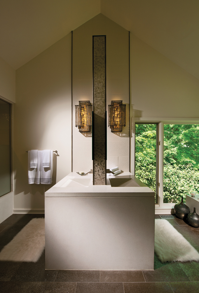 Decorative bathroom vanity adds a touch of elegance