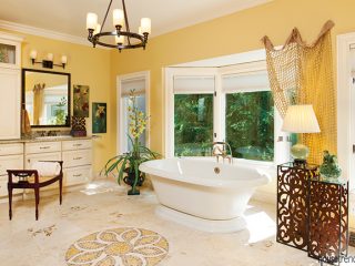 Kohler soaking tub serves as a focal point
