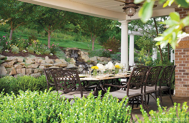 Wrought iron furniture is perfect for a patio